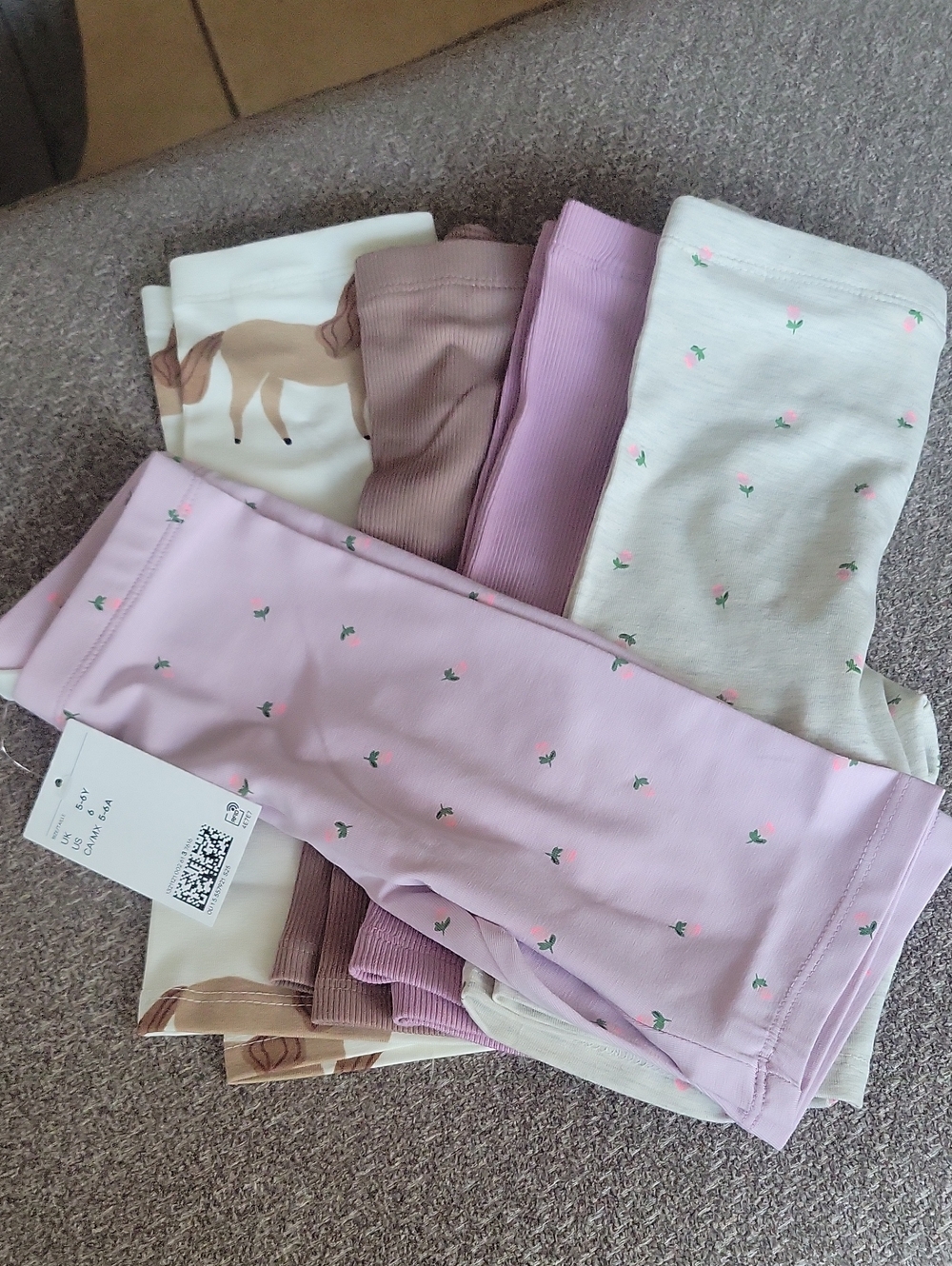 H&M - 5 pack Girls Leggings, size 6